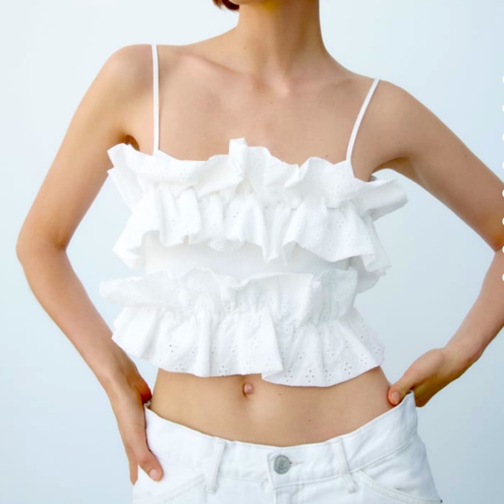 ZARA Contrast Crop Top - Picture 1 of 6